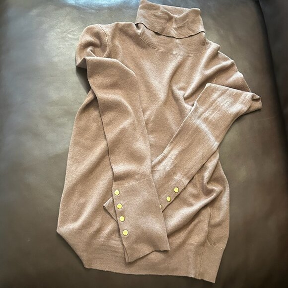 Philosophy Luxurious Soft Knit Long Sleeve Gold Buttons Turtleneck Size S - Picture 5 of 16